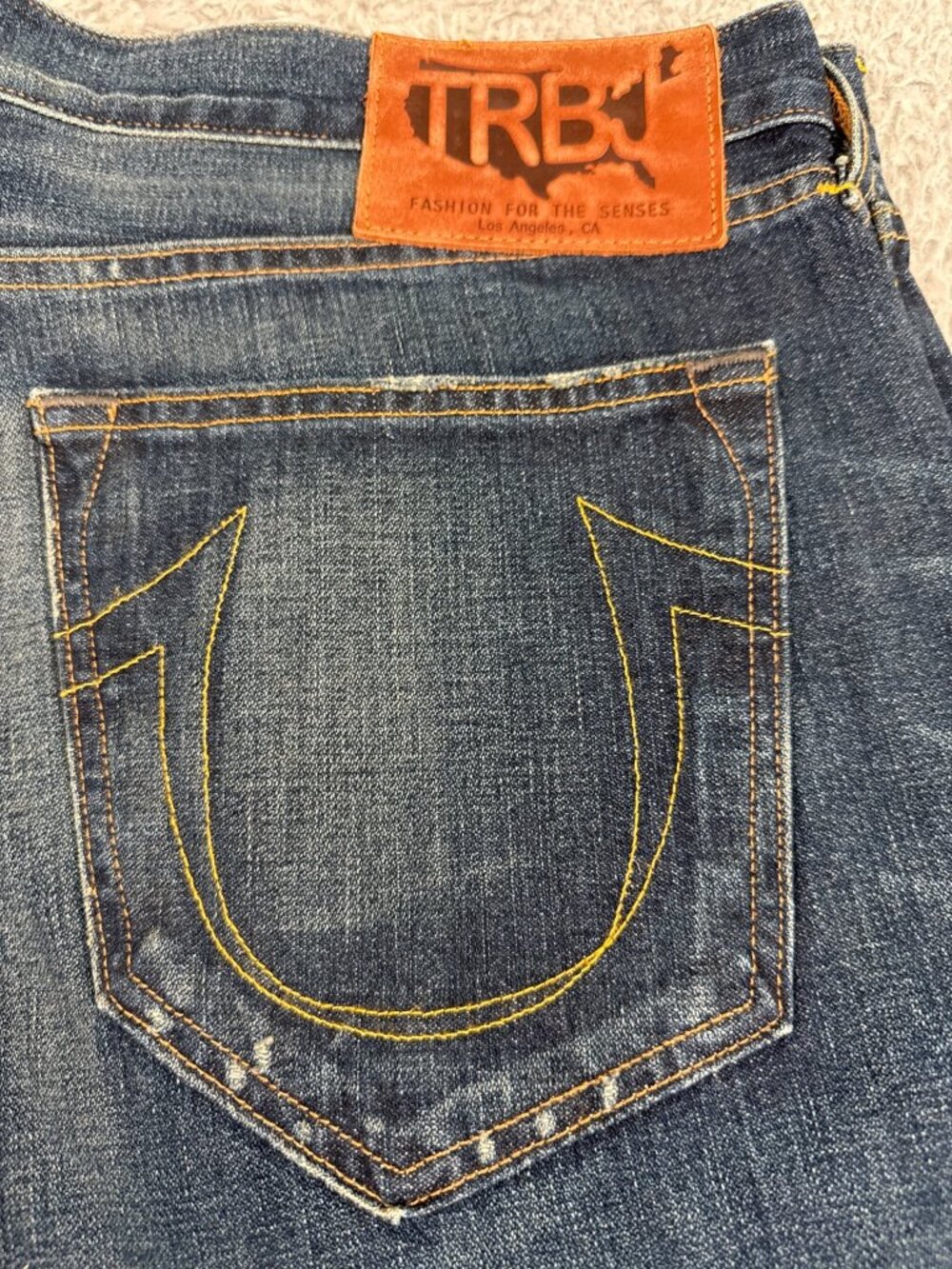True Religion Mens 38 Bobby Blue Jeans 90s Y2K Buttons Casual Comfort Western - Picture 11 of 13